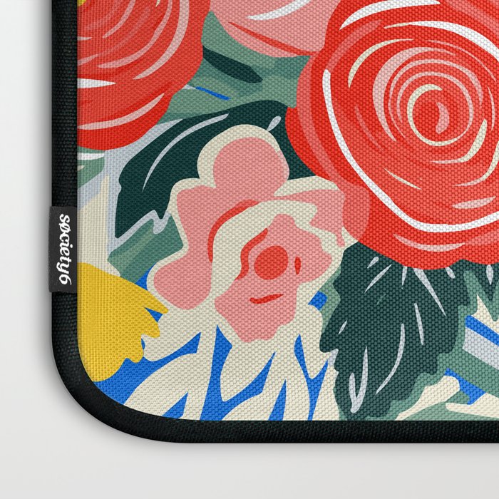 Colorful nature flower art pattern Laptop Sleeve Gallery Image 3