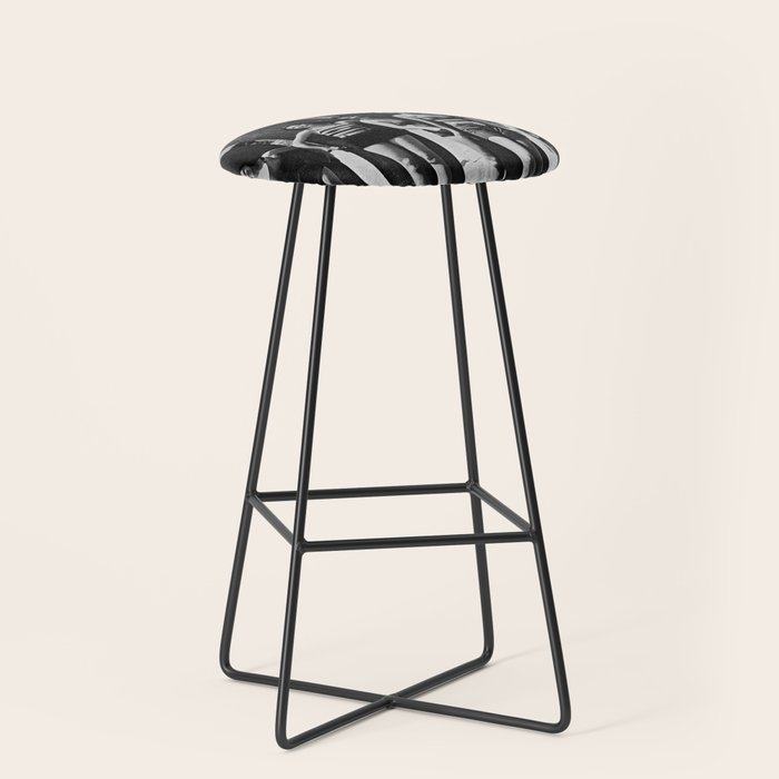Woman Surfers, Black and White Vintage Beach Art Stool Gallery Image 1