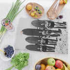 Woman Surfers, Black and White Vintage Beach Art Cutting Board Gallery Image 2