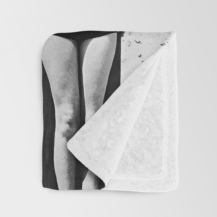 Woman Surfers, Black and White Vintage Beach Art Throw Blanket Gallery Image 3