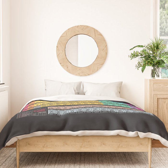 Periodic Table of Elements A - Black Duvet Cover Gallery Image 3