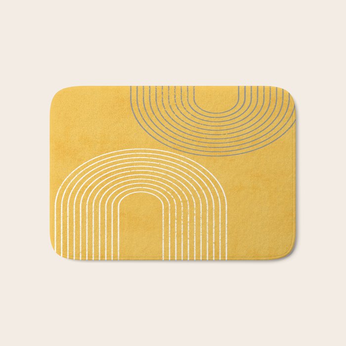 Golden Minimalist Abstract Bath Mat Gallery Image 1