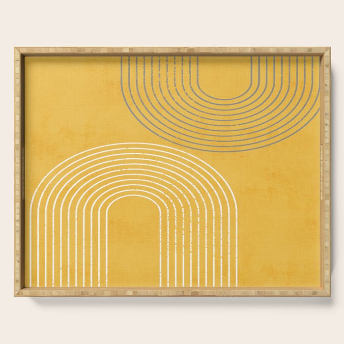 Golden Minimalist Abstract Serving Tray Gallery Image 1