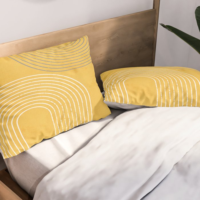 Golden Minimalist Abstract Pillow Sham Gallery Image 2