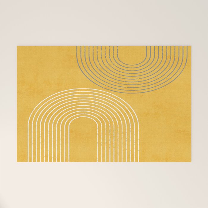 Golden Minimalist Abstract Welcome Mat Gallery Image 1