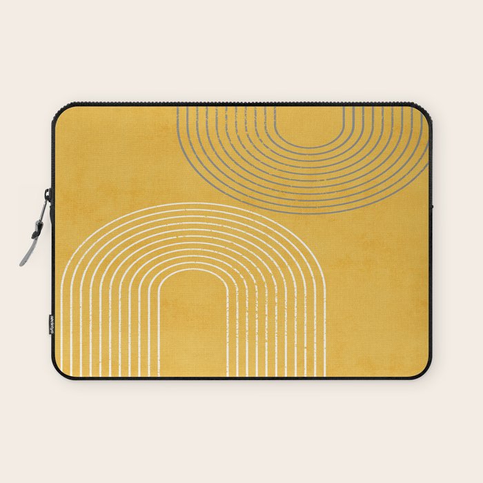 Golden Minimalist Abstract Laptop Sleeve Gallery Image 1