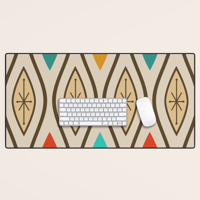 Retro Mid Century Modern Wavy Lines Colorful Desk Mat Gallery Image 1