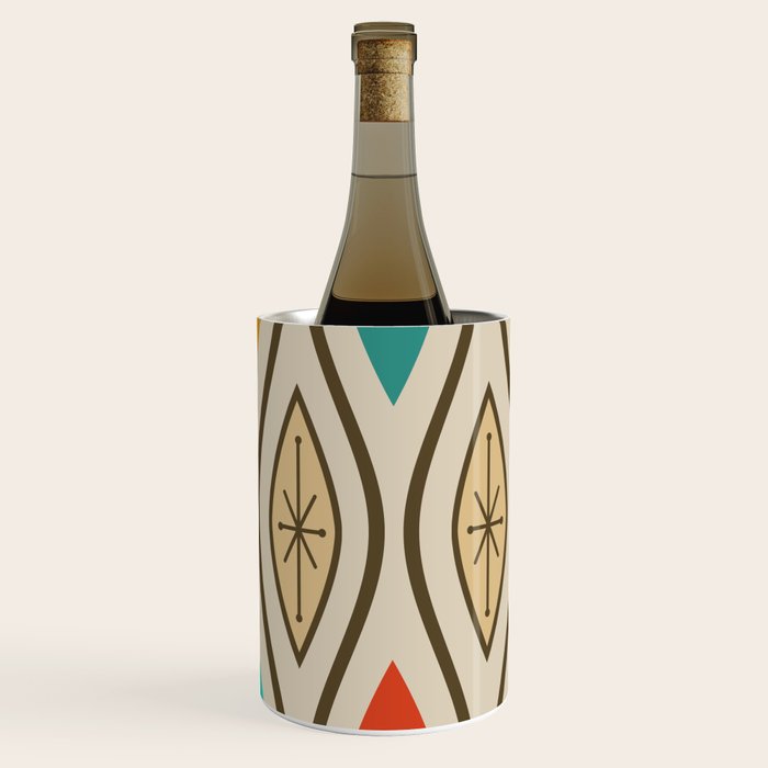 Retro Mid Century Modern Wavy Lines Colorful Wine Chiller Gallery Image 3
