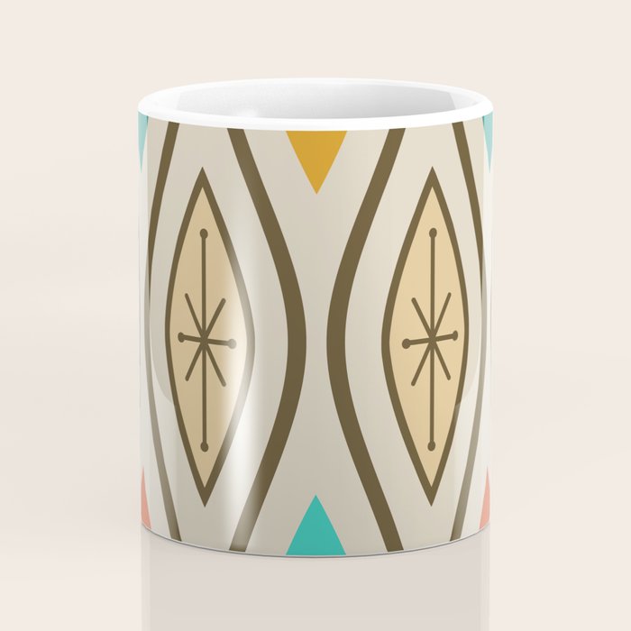 Retro Mid Century Modern Wavy Lines Colorful Coffee Mug Gallery Image 4