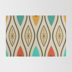Retro Mid Century Modern Wavy Lines Colorful Rug Gallery Image 2