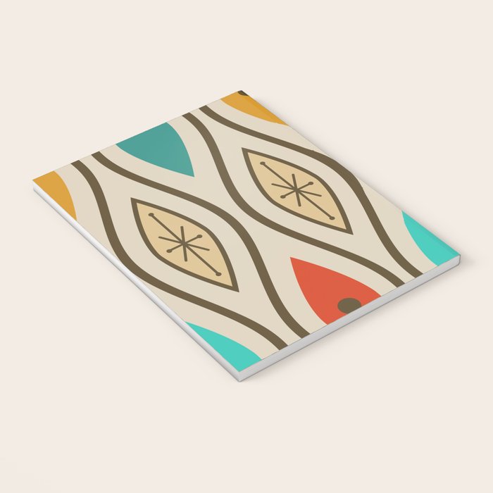 Retro Mid Century Modern Wavy Lines Colorful Notebook Gallery Image 3