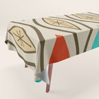 Retro Mid Century Modern Wavy Lines Colorful Tablecloth Gallery Image 1