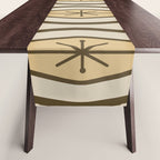Retro Mid Century Modern Wavy Lines Colorful Table Runner Gallery Image 1
