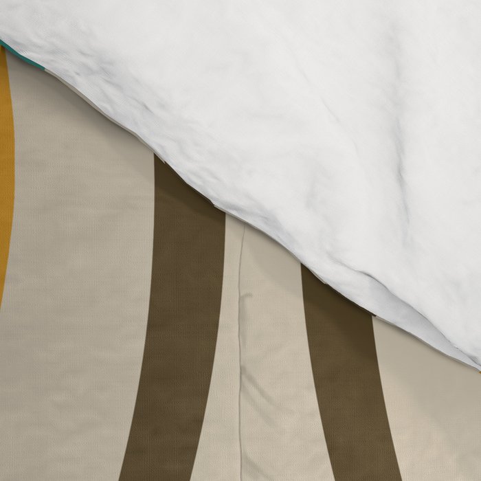 Retro Mid Century Modern Wavy Lines Colorful Comforter Gallery Image 4