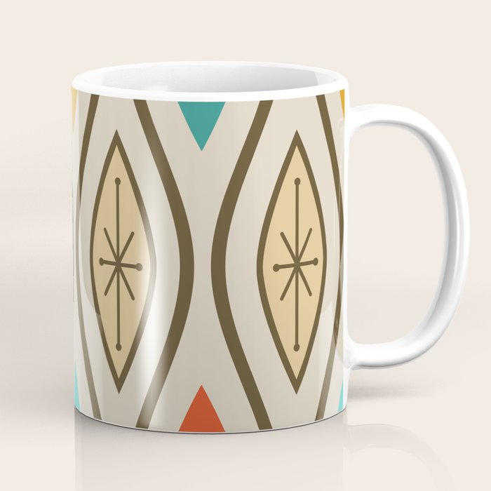 Retro Mid Century Modern Wavy Lines Colorful Coffee Mug Gallery Image 1