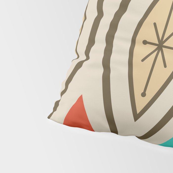 Retro Mid Century Modern Wavy Lines Colorful Pillow Sham Gallery Image 4