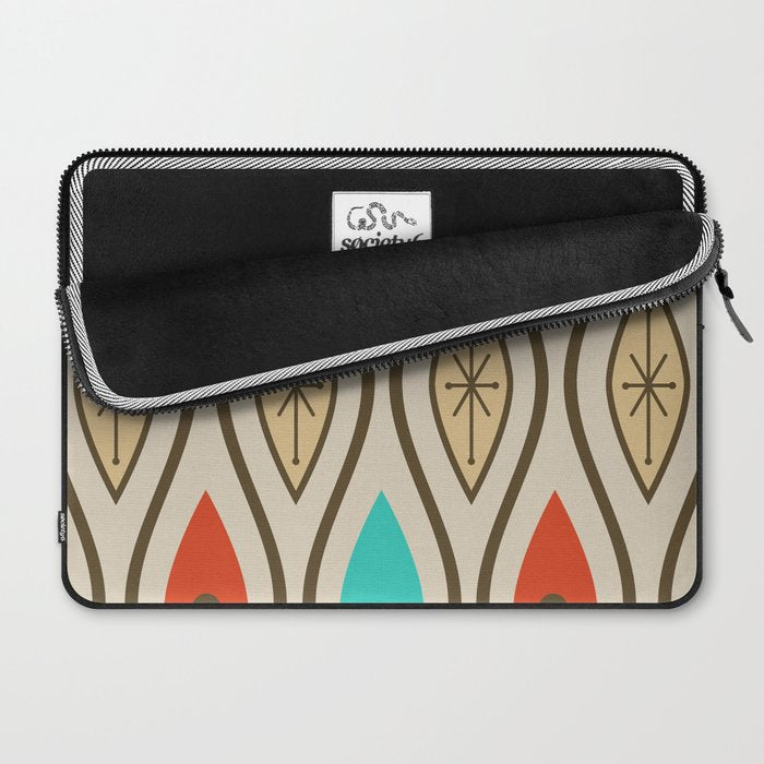 Retro Mid Century Modern Wavy Lines Colorful Laptop Sleeve Gallery Image 2