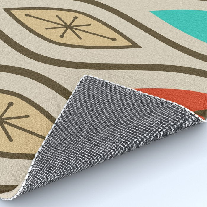 Retro Mid Century Modern Wavy Lines Colorful Rug Gallery Image 4