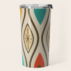 Retro Mid Century Modern Wavy Lines Colorful Travel Mug Gallery Image 2