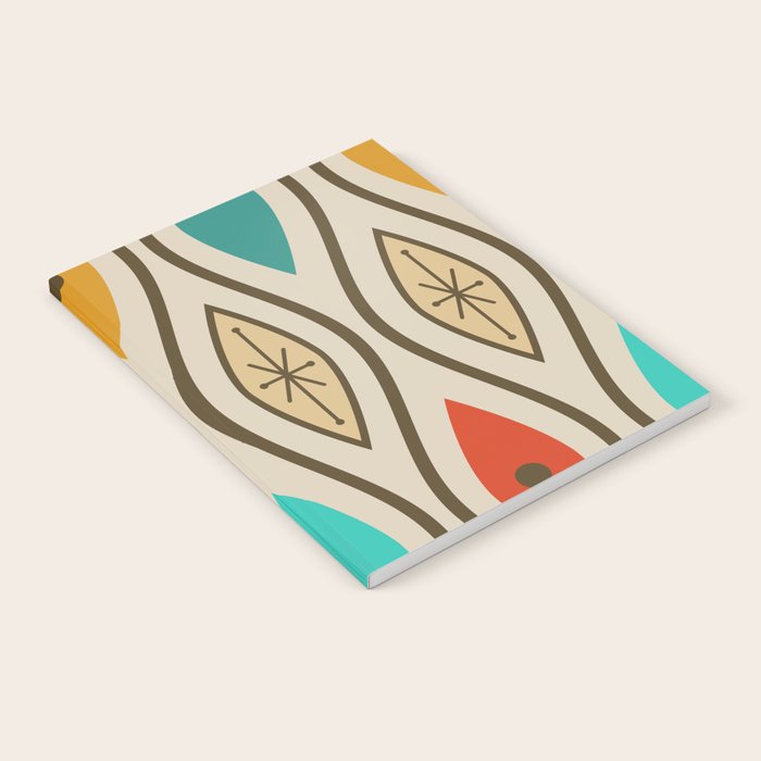 Retro Mid Century Modern Wavy Lines Colorful Notebook Gallery Image 2