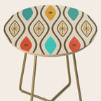 Retro Mid Century Modern Wavy Lines Colorful Side Table Gallery Image 2