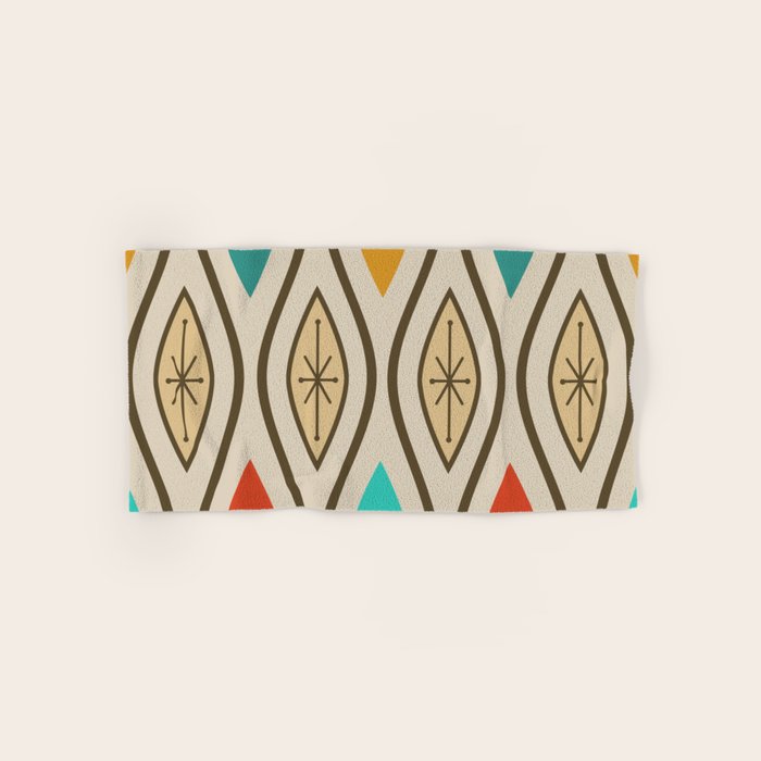 Retro Mid Century Modern Wavy Lines Colorful Bath Towel Gallery Image 1