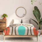 Retro Mid Century Modern Wavy Lines Colorful Comforter Gallery Image 3