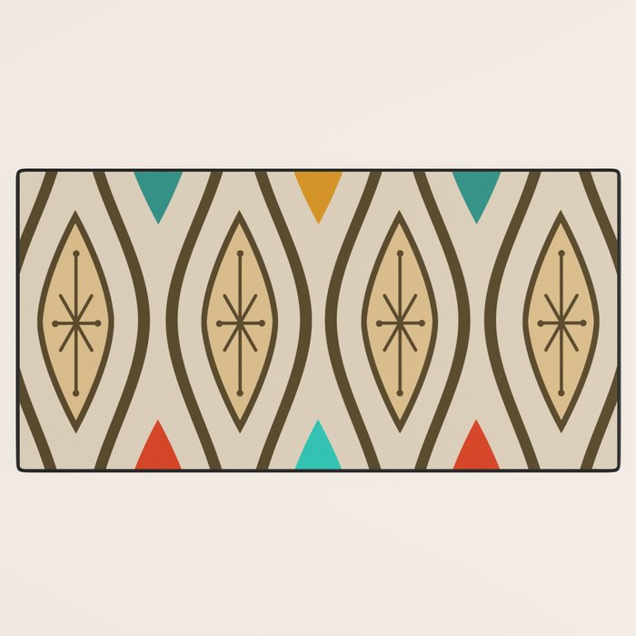 Retro Mid Century Modern Wavy Lines Colorful Desk Mat Gallery Image 3