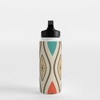 Retro Mid Century Modern Wavy Lines Colorful Water Bottle Gallery Image 3