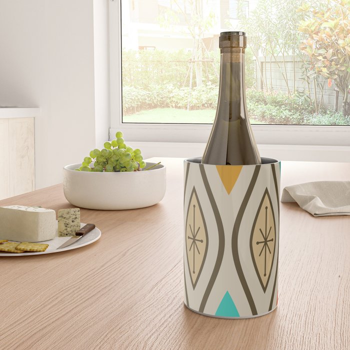 Retro Mid Century Modern Wavy Lines Colorful Wine Chiller Gallery Image 4