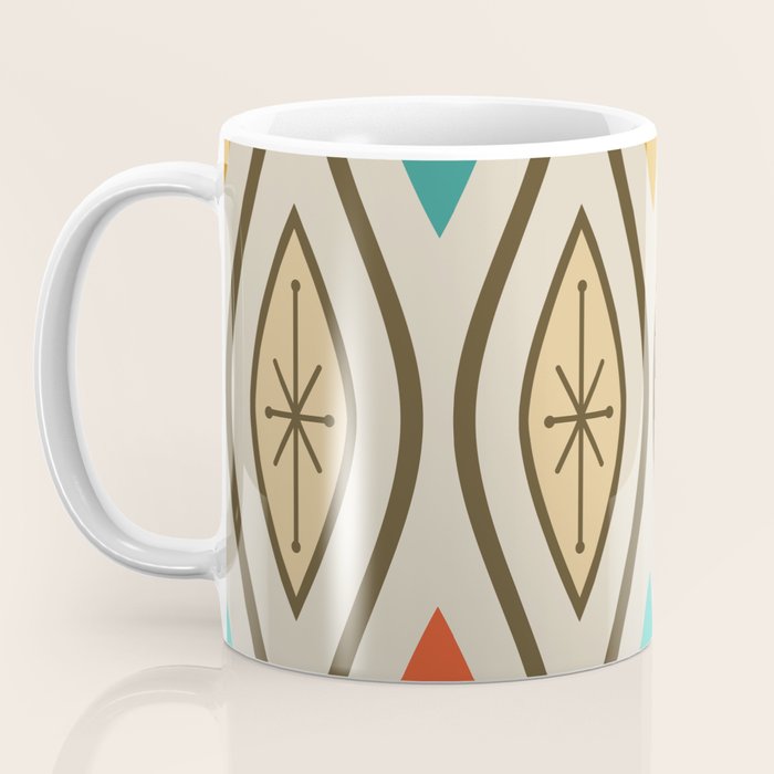 Retro Mid Century Modern Wavy Lines Colorful Coffee Mug Gallery Image 3