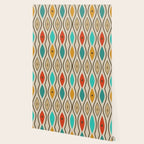 Retro Mid Century Modern Wavy Lines Colorful Wallpaper Gallery Image 2