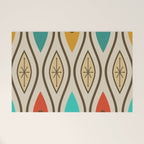 Retro Mid Century Modern Wavy Lines Colorful Welcome Mat Gallery Image 1