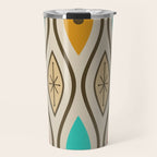 Retro Mid Century Modern Wavy Lines Colorful Travel Mug Gallery Image 1