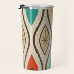 Retro Mid Century Modern Wavy Lines Colorful Travel Mug Gallery Image 3