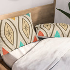 Retro Mid Century Modern Wavy Lines Colorful Pillow Sham Gallery Image 2