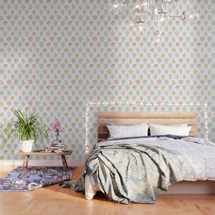 Delicate Hand-Drawn Pastel Floral Meadow Wildflowers  Wallpaper Gallery Image 3