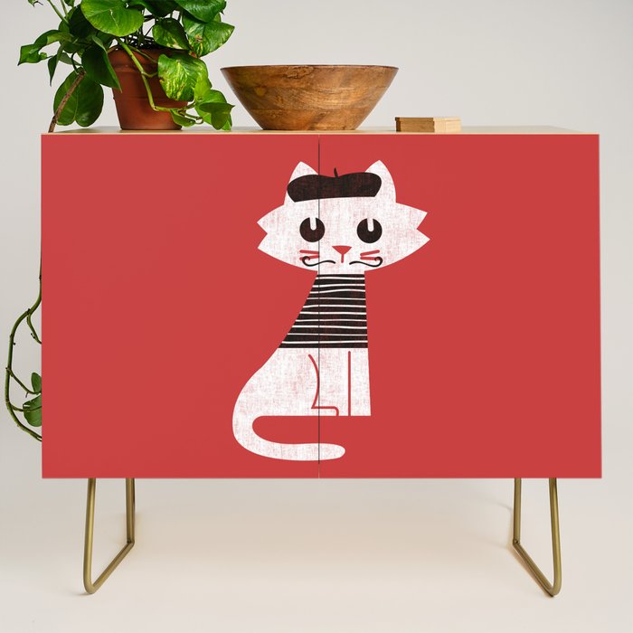 Mark the cat goes to Paris Credenza Gallery Image 1