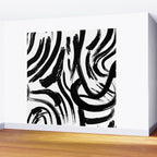 Abstract black and white paint brush stroke pattern Wall Mural Gallery Image 2