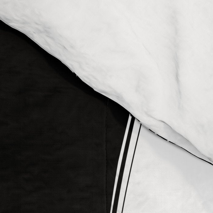 Abstract black and white paint brush stroke pattern Comforter Gallery Image 4