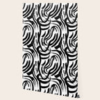 Abstract black and white paint brush stroke pattern Wallpaper Gallery Image 2