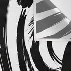 Abstract black and white paint brush stroke pattern Wall Tapestry Gallery Image 3