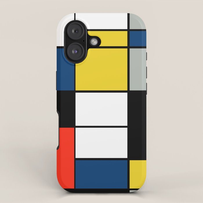 Piet Mondrian - Large Composition A with Black, Red, Gray, Yellow and Blue, 1930 Artwork iPhone Case Gallery Image 1