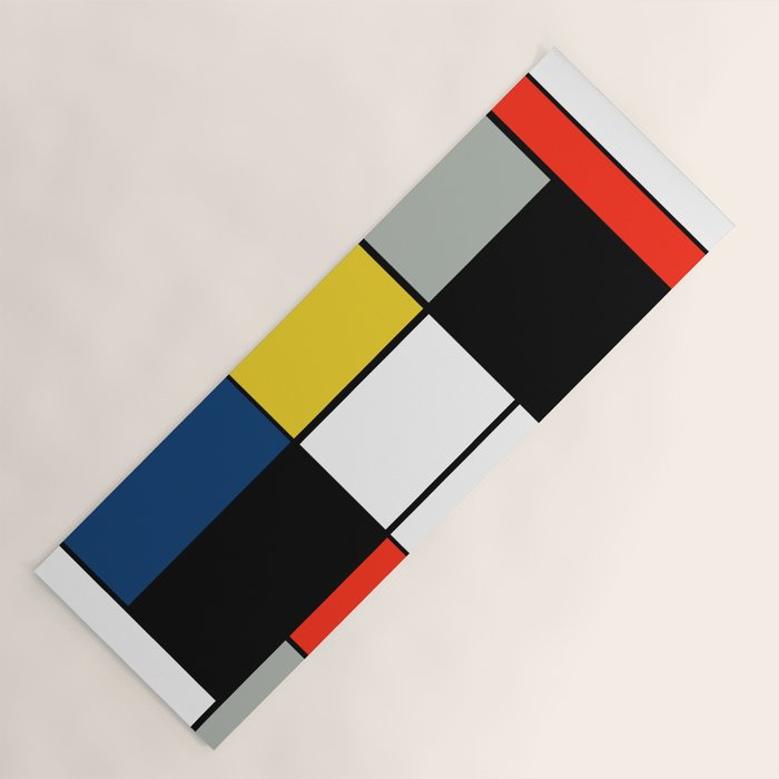 Piet Mondrian - Large Composition A with Black, Red, Gray, Yellow and Blue, 1930 Artwork Yoga Mat Gallery Image 1