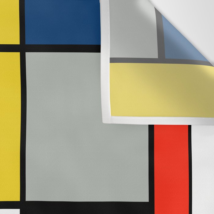 Piet Mondrian - Large Composition A with Black, Red, Gray, Yellow and Blue, 1930 Artwork Wall Tapestry Gallery Image 3