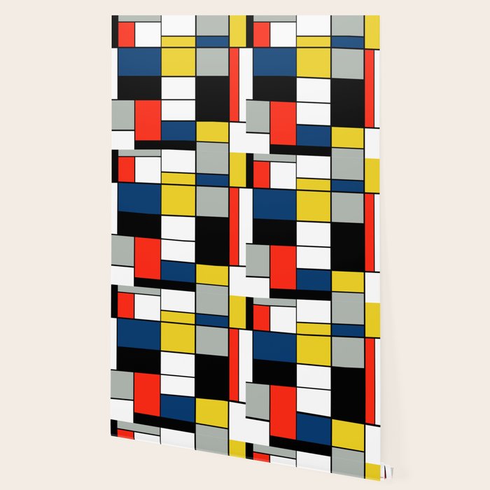 Piet Mondrian - Large Composition A with Black, Red, Gray, Yellow and Blue, 1930 Artwork Wallpaper Gallery Image 2