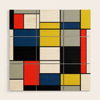 Piet Mondrian - Large Composition A with Black, Red, Gray, Yellow and Blue, 1930 Artwork Wood Wall Art Gallery Image 1