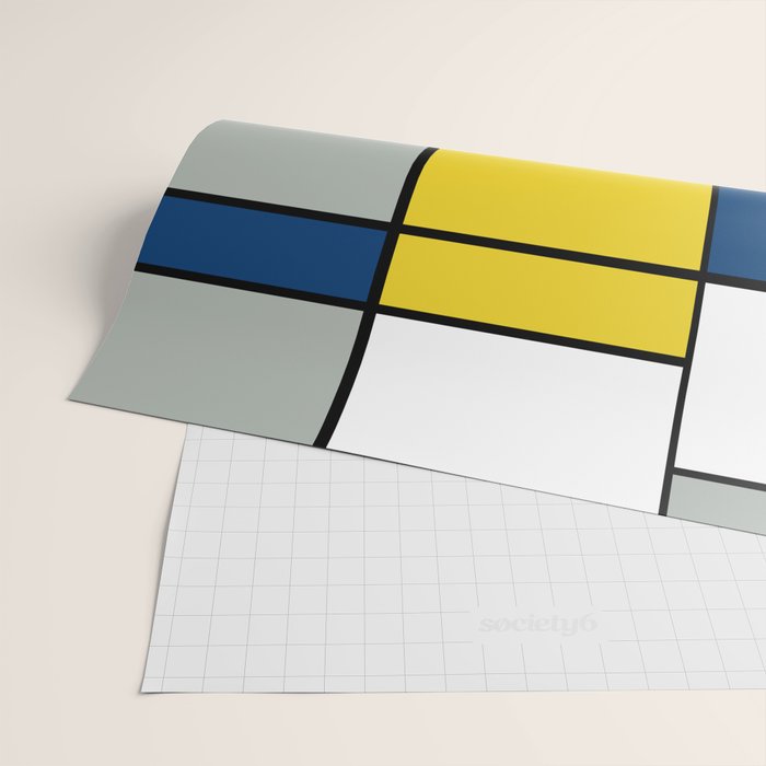Piet Mondrian - Large Composition A with Black, Red, Gray, Yellow and Blue, 1930 Artwork Wrapping Paper Gallery Image 2