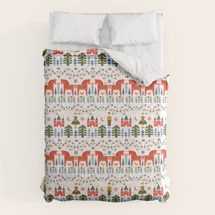 Scandinavian Fairytale - Green + Red Duvet Cover Gallery Image 6