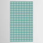 Gingham Check Pattern in Teal Cream Tablecloth Gallery Image 2
